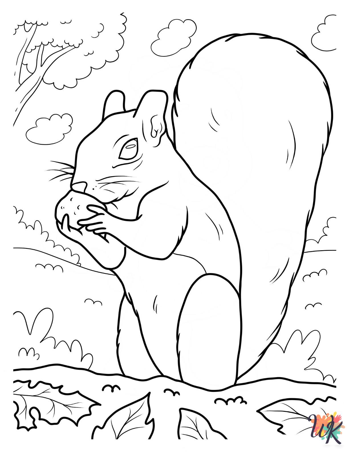 Squirrel decorations coloring pages