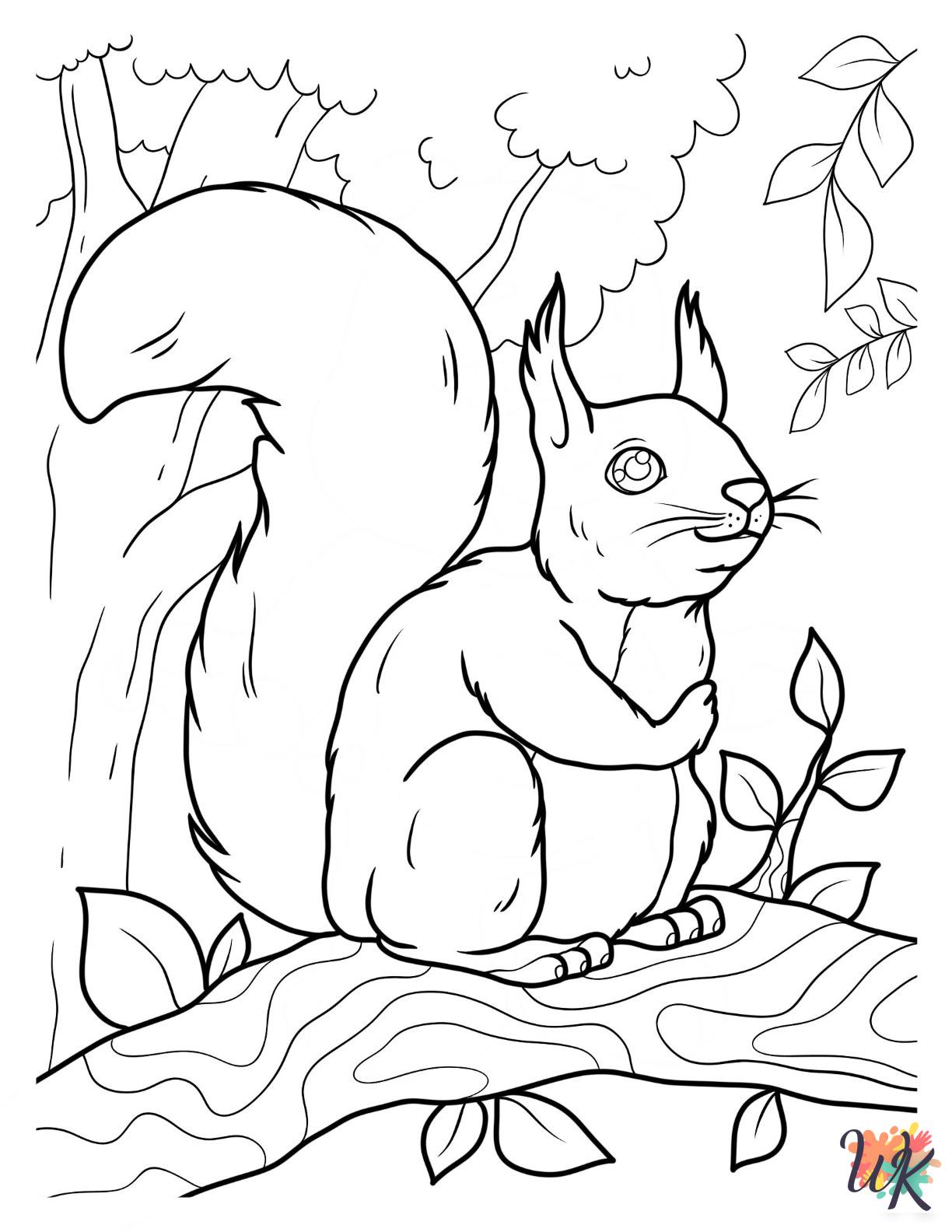 free printable Squirrel coloring pages