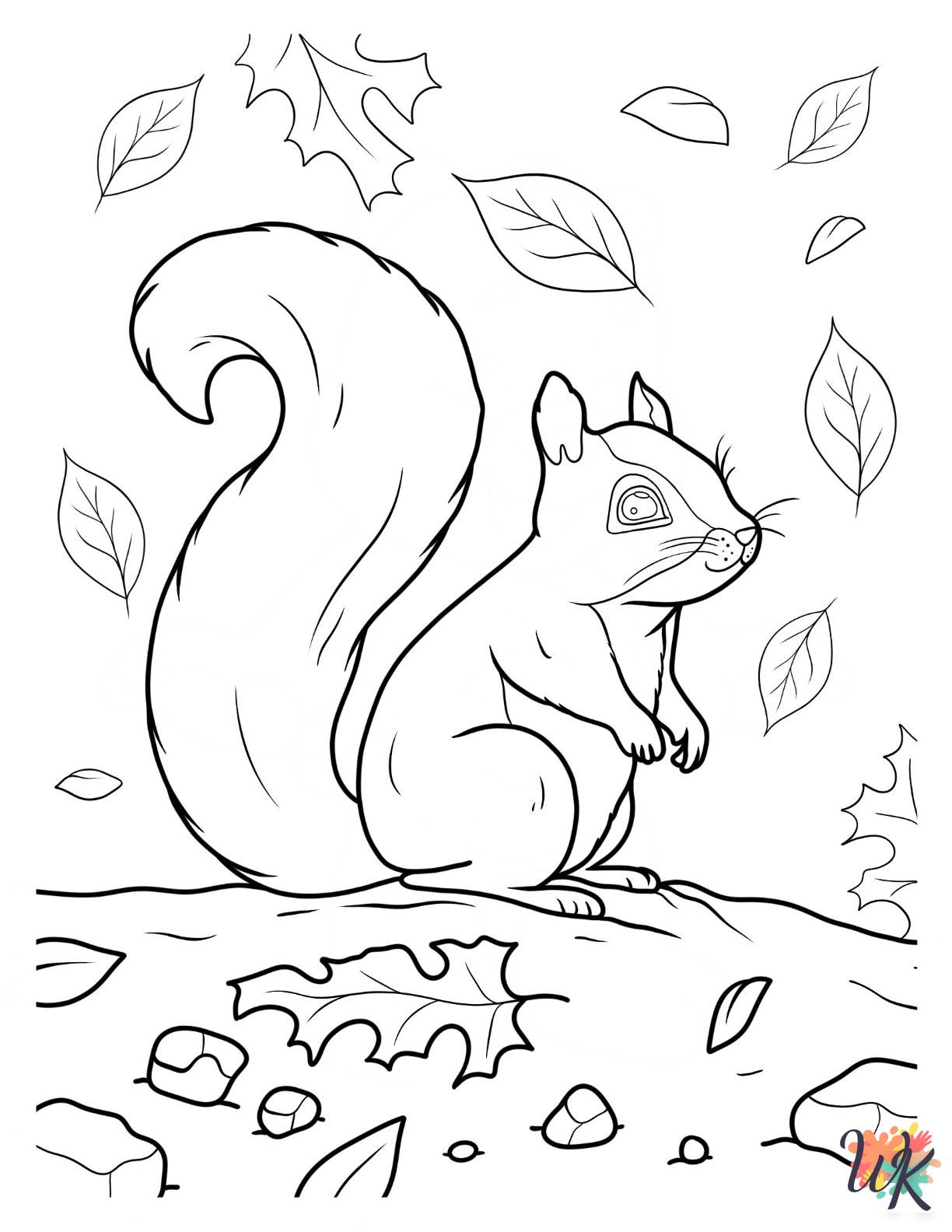 Squirrel adult coloring pages 1