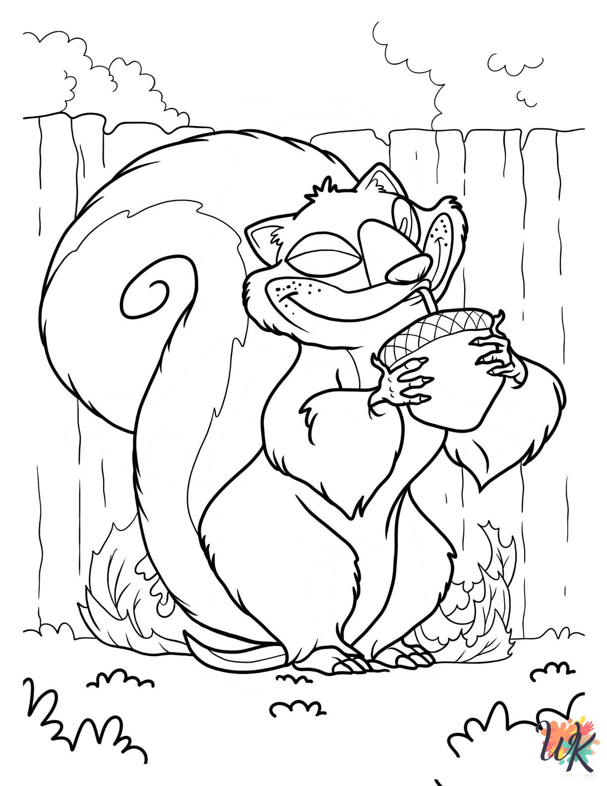 coloring pages for kids Squirrel 1