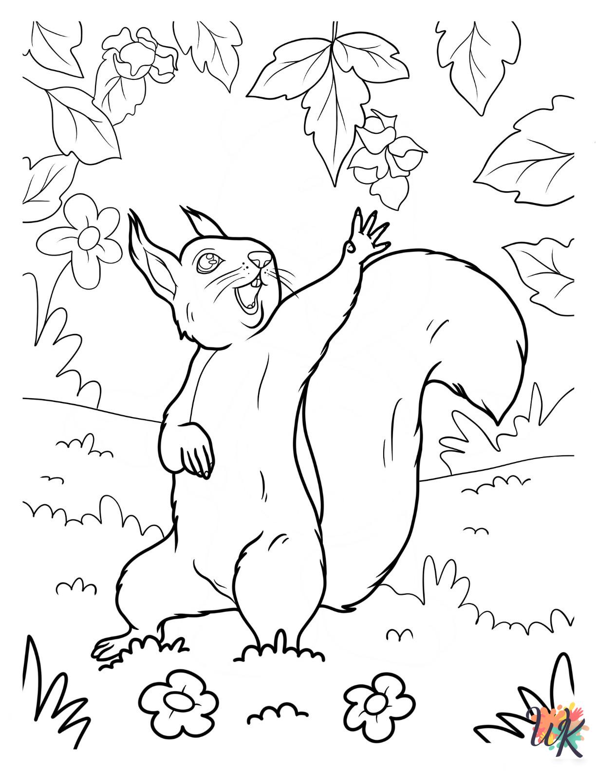 free adult Squirrel coloring pages 1