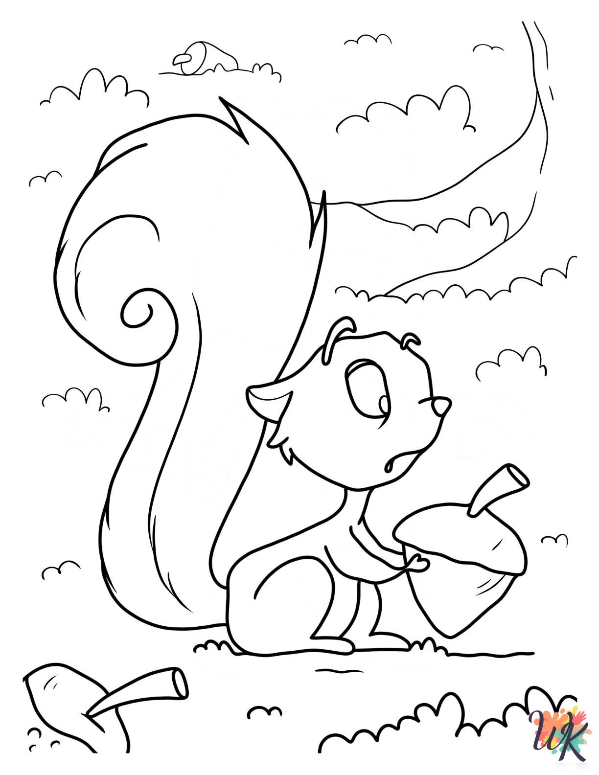 free adult Squirrel coloring pages