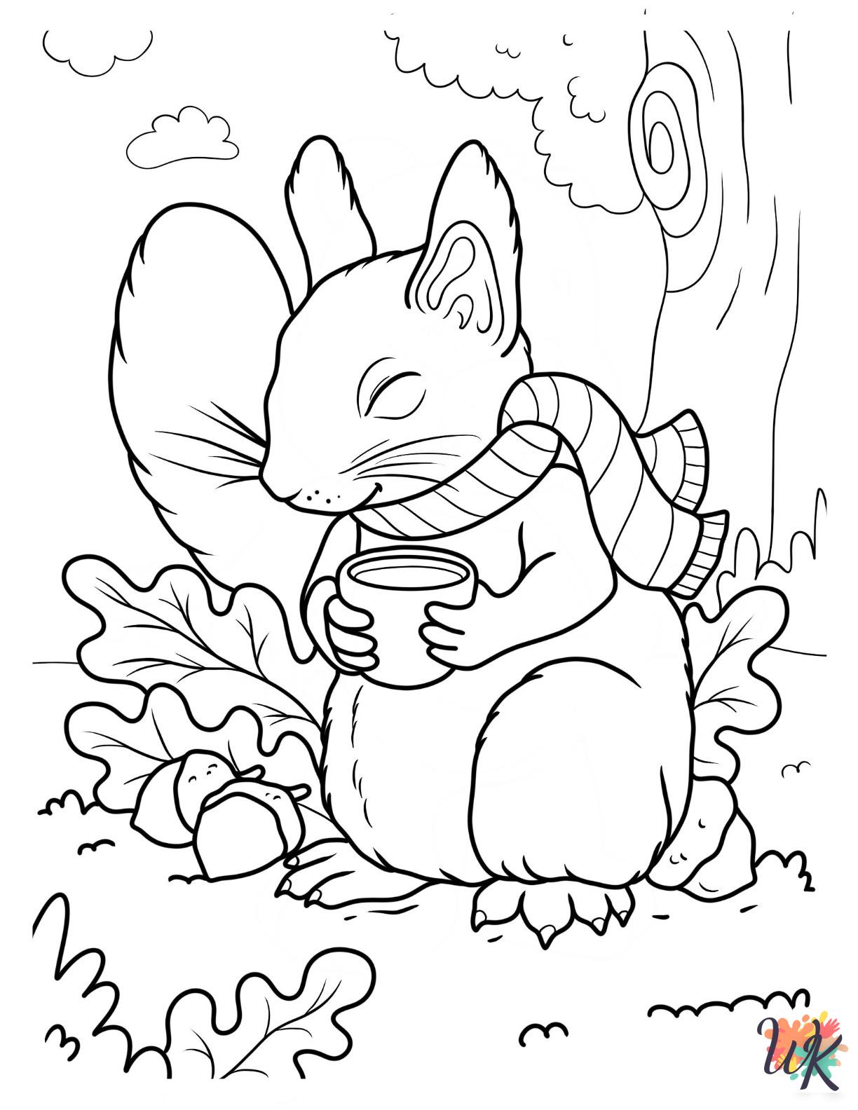 Squirrel printable coloring pages