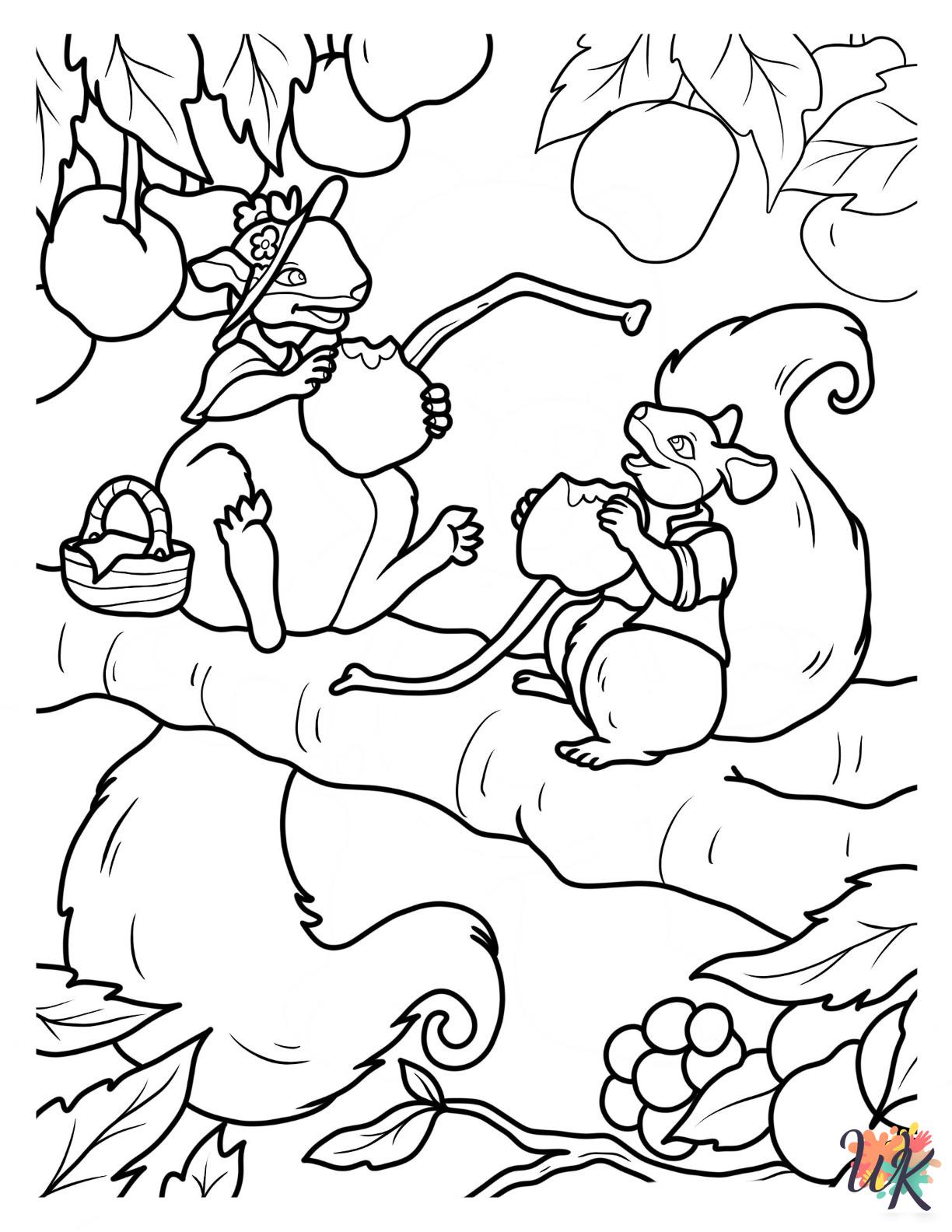 coloring pages for kids Squirrel