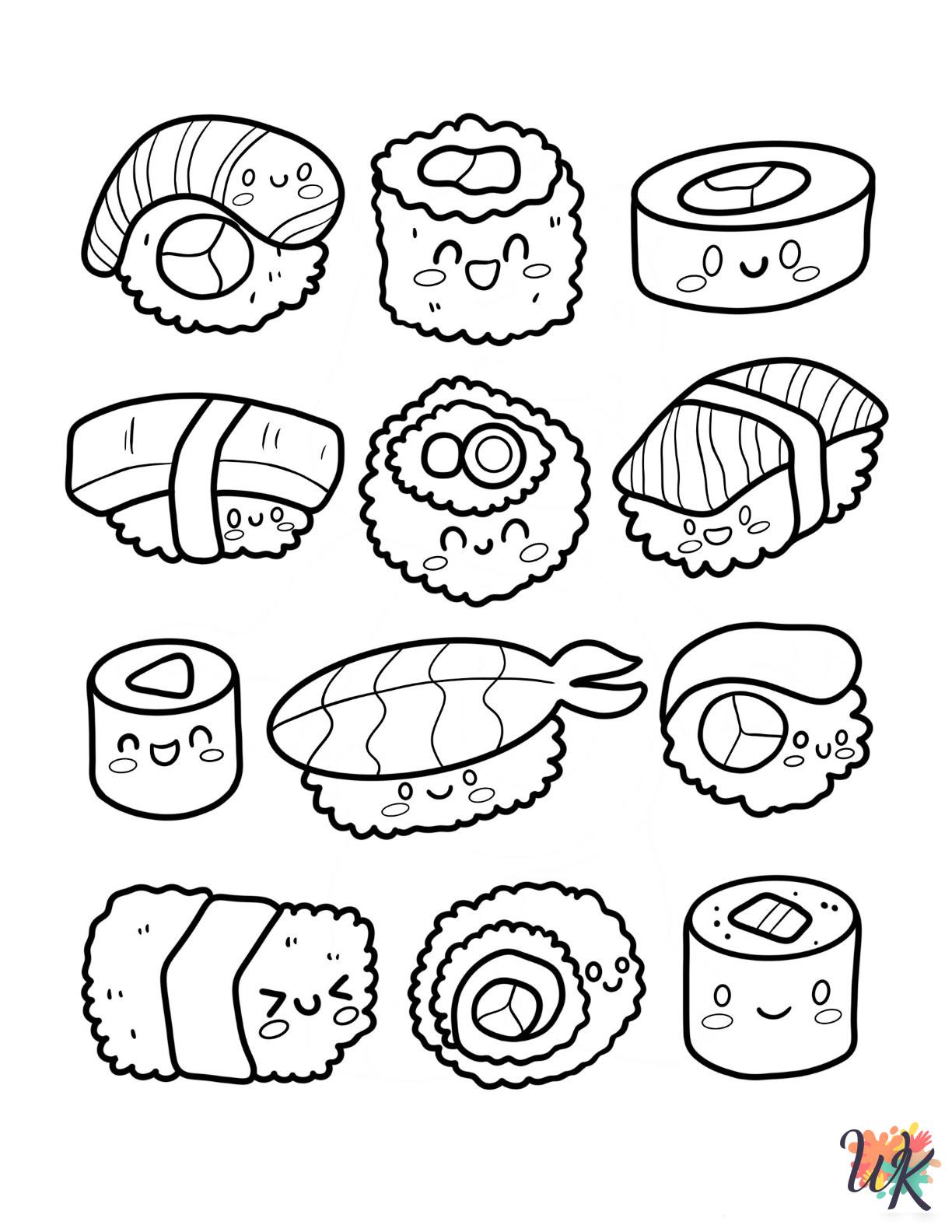 merry Sushi coloring pages