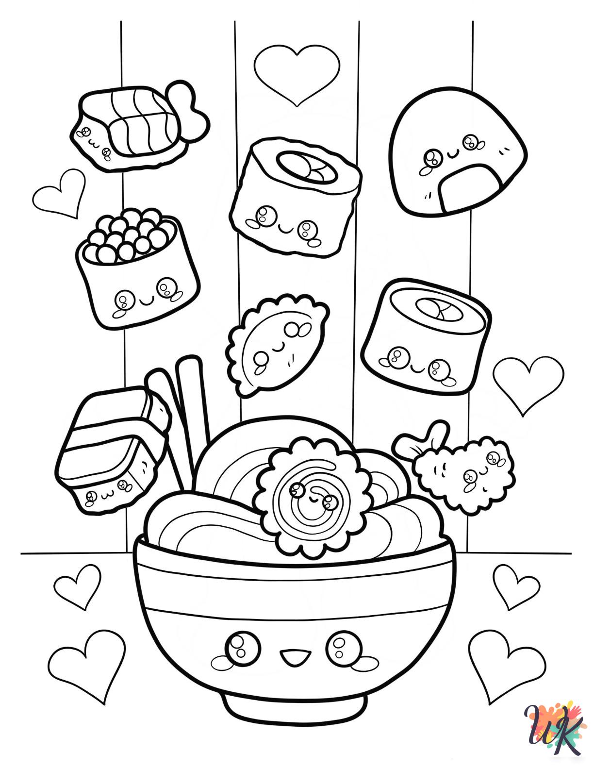Sushi coloring pages printable free