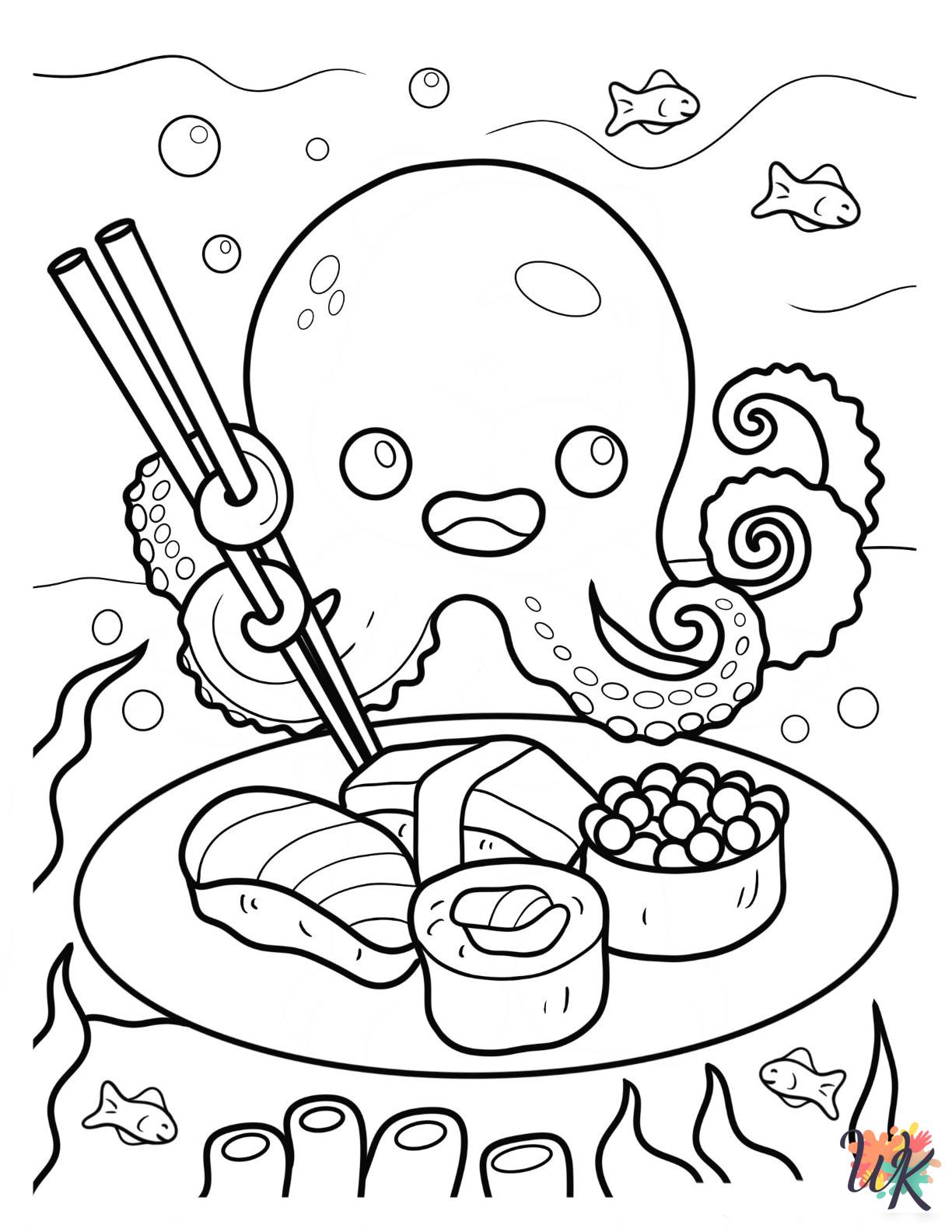 free Sushi coloring pages for kids
