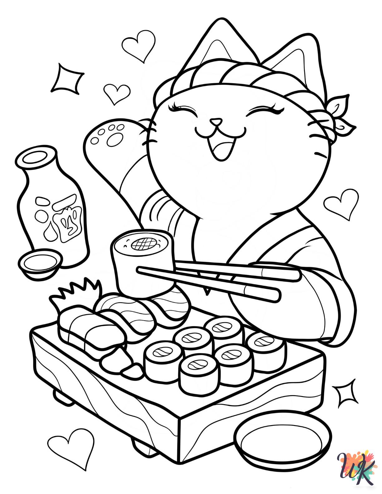 preschool Sushi coloring pages